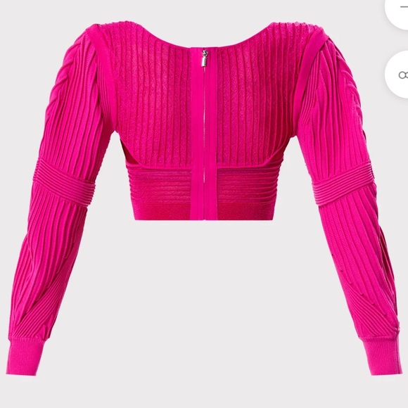 ❌SOLD❌ Herve Leger MIXED GAUGE BUSTIER CROP TOP - Picture 2 of 3